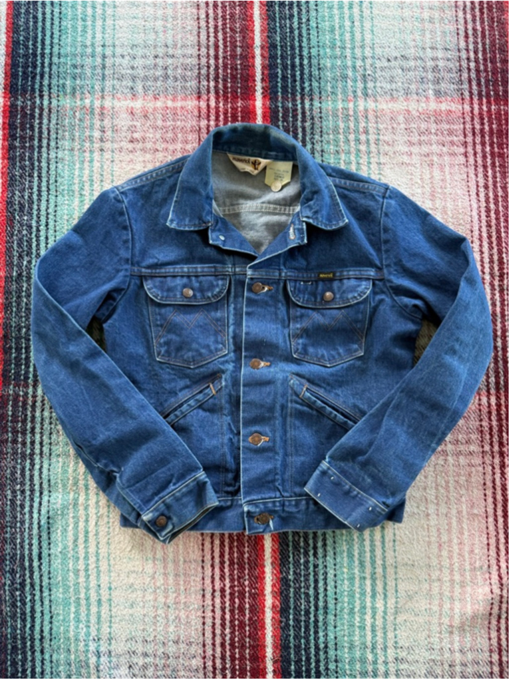 Vintage 70s Maverick Blue Denim Jacket Size 38/S